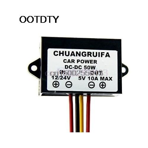 Waterproof DC 12/24V to 5V 10A 50W Buck Step-Down Converter Module Car Power