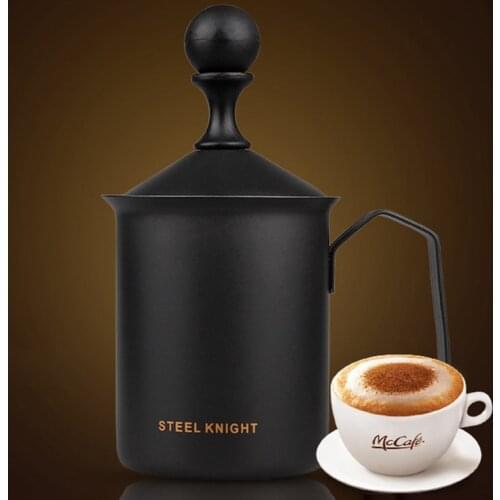 17 OZ Manual Milk Frother Milk Creamer Hand Pump Frother Cappuccino Latte Coffee Foam Pitcher (500Ml)