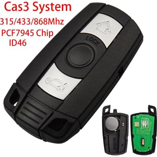 WhatsKey Smart Card Remote Car Key 315/433/868Mhz PCF7945 ID46 Chip For BMW CAS3 System 1/3/5/7 Series E91 E92 E60 E90 X5 X6 Z4