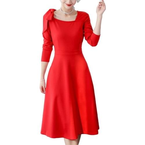2019 Spring Summer New Korean Fashion Dress Women Wild Long-sleeved Casual Dresses Elegant Womens Pullovers Dress Vestidos F170