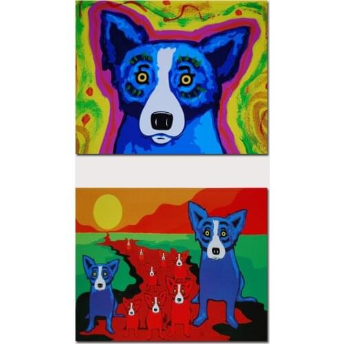Animal Color Dog HD Canvas Print Painting Artwork Modern Home Wall Decor Painting Canvas Art HD Picture on Canvas Prints #117