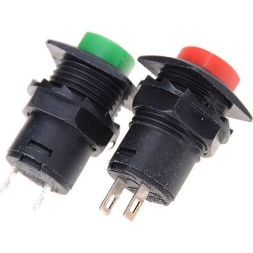 1 x High Quality Momentary Non Latching Red / Green Round Cap Push Button Switch AC 12V