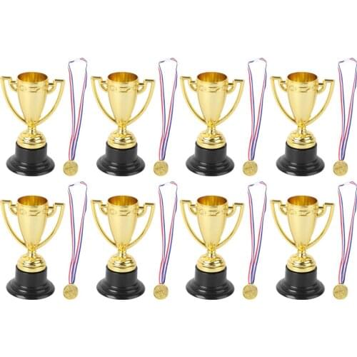 24pcs Mini Cups Trophy and Award Medals Prizes Small Medals Gift Awards Trophy Toys for Students Sport(12pcs Trophies +1