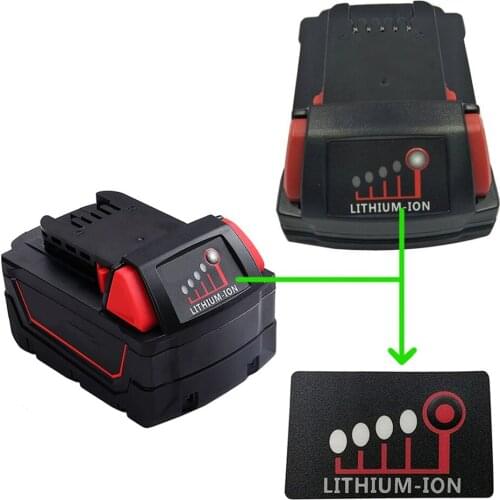 12pcs Battery Stickers For Milwaukee M18 5-Core 10-Core Li-ion Battery Accessories Battery Button Indicator Label Tag Sticker