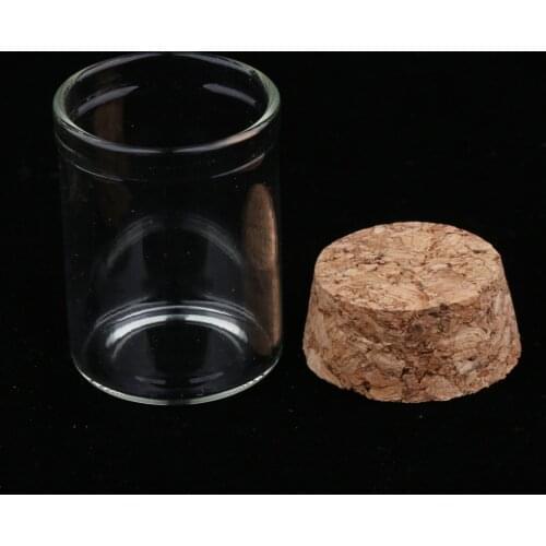 20Pcs Mini Clear Wishing Bottle Pendant Empty Cork Glass Lucky Vials 15ml