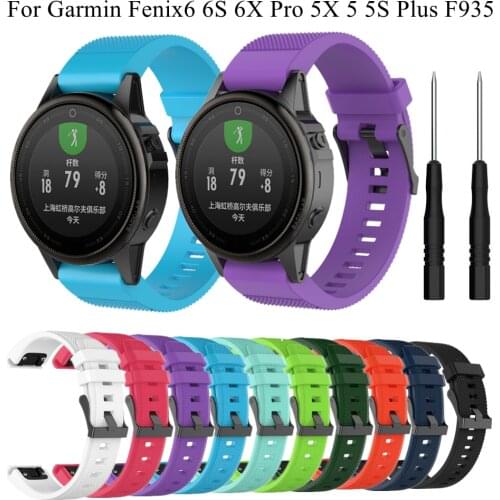 26 22 20mm Watchband for Garmin Fenix 5 5X Plus 6 6X Pro 3 3HR Forerunner935 945 Silicone Band Quick Release for Fenix6 Fenix5