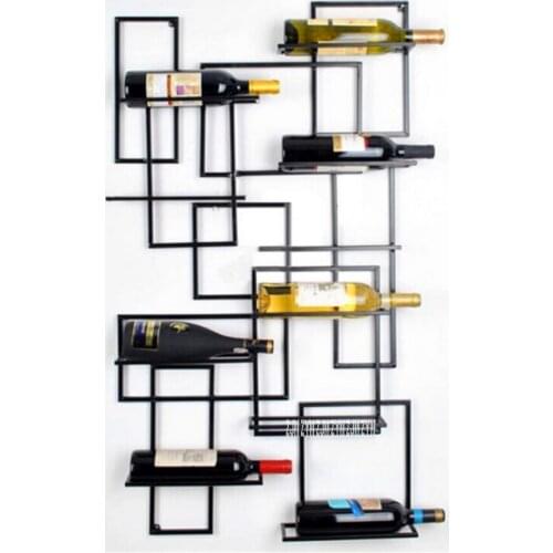 995775 Bar Modern Simple Wall Hanging Red Wine Rack Shelf Wine Display Stand Iron Wall Mounted Wine Holder Support Cabinet