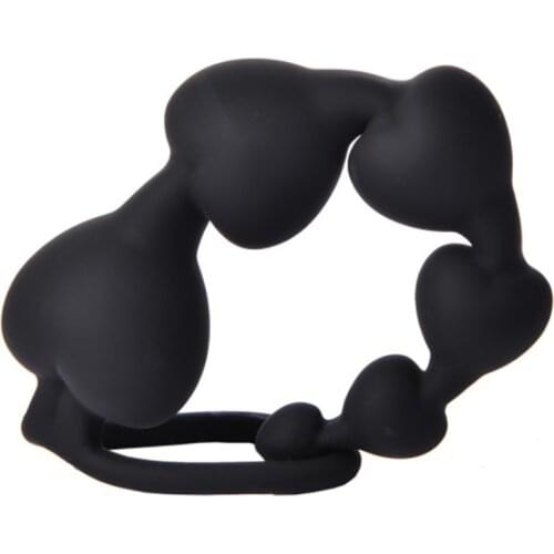 Woman Anal Plug Butt Heart Shape Beads Silicone Anal Long Pull Ring Vagina G-spot Clit Orgasm Stimulator Adults Sex Accessories