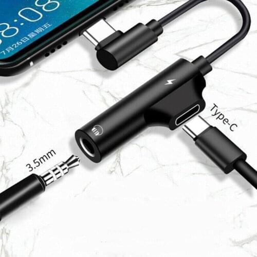Type-C to 3.5mm Audio Adapter Charging 2 In 1 Connector Changer Dual Plug Type-C For Huawei Earphone Cable V8F1