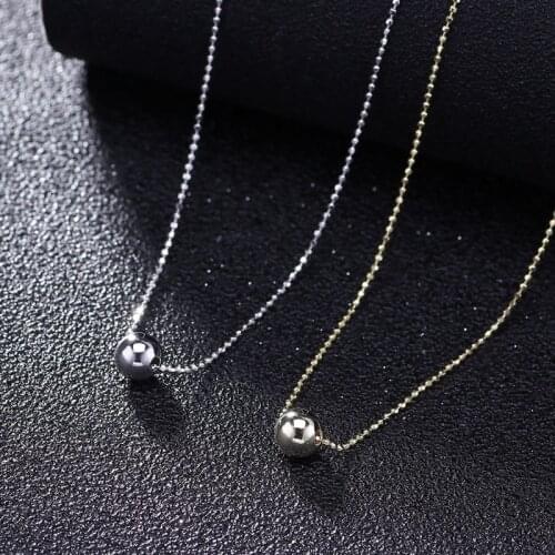 925 Sterling Silver Minimalist Transfer Beads Clavicle Chain Necklace For Women Charm Fashion Sexy Dress Jewelry Accessories