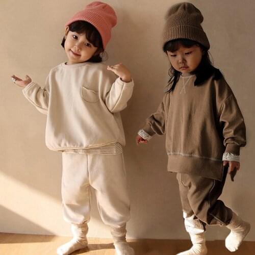 Childrens clothing spring and autumn new childrens temperament fashion sweater pants two piece girls' Lady sweater baby suit