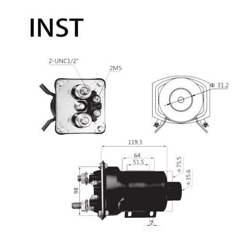 ELECTROMAGNETIC SWTICH SOLENOID FOR 12V 8.5KW 1115556 1119853 1119862 1119879 1119895 2N1973 3T5068 5L8735 7L6586