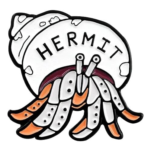 HERMIT Hermit Crab Metal Enamel Brooch Cute Cartoon Conch Shell Crab Badge Pin Trendy Costume Backpack Jewelry Accessories Gift