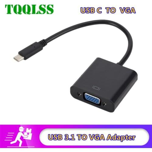 Type C to Female VGA Adapter Cable USBC USB 3.1 to VGA Adapter for Macbook 12 inch Chromebook Pixel Lumia 950XL Hot Sales