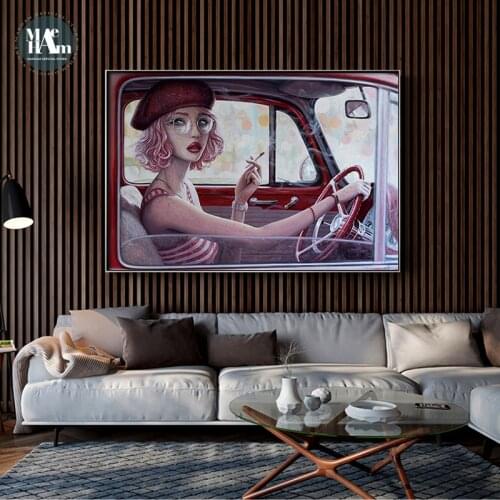 Beautiful big eyes Girl Figure Painting Canvas Wall Art Posters Print Pictures For Bedroom living Home Nordic Decoration 40X30