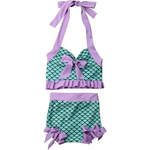 Girls Swimwear Summer Ruffle Swimsuit Bikini Set Kids Swimming Costume Beach Bathing Suit Girls Swimsuit Children Bikini Biquini