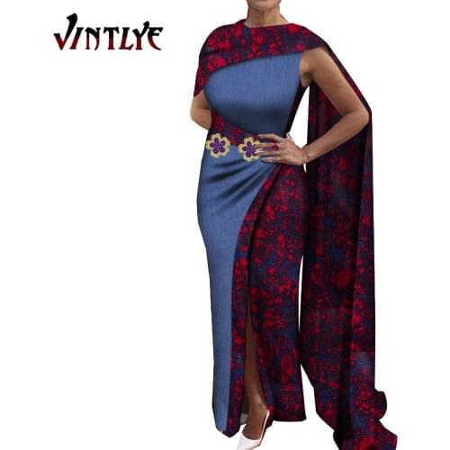 African women wore Bazin, a long shawl slit up, a traditional African feminine dress that hides the skin behind the skirt WY7047