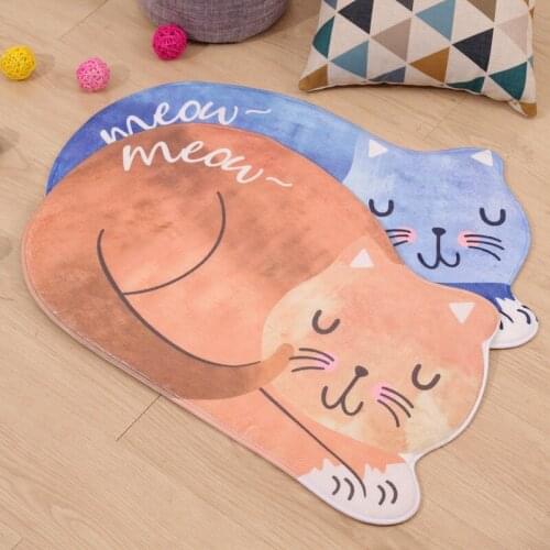 Cartoon Sleeping Cat Bath Mat Entrance Door Mat Cat Printed Bathroom Carpets Rug Floor Mats for Living Room Anti-slip Toilet Mat