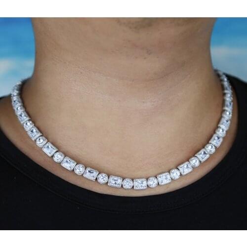 Men Hip Hop Single Layer Tennis Chain cz paved choker Necklace Jewelry Gift One Row Jewelry Necklace Pendant for Theme Party