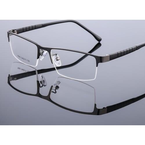 Oversized Men Women Rectangular Half Rim Eyeglasses Metal Prescription Glasses Frame For Optical Lenses Myopia Presbyopia