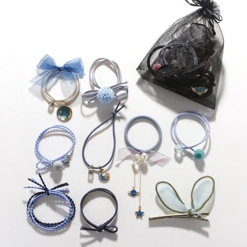 9PCS/LOT Good Quality Cute Solid Elastic Hair Bands Set For Women Ponytail Holder Ornament Rubber Bands Girls Hair Accessories