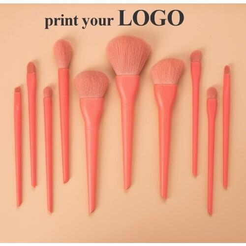 Customize Your LOGO Makeup Brushes Set Candy Color Pink Green Professional Make Up Brush Foundation Powder Blushes OEM ODM