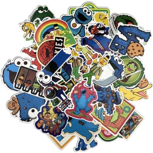 50pcs/lot Sesame Street stickers creative Suitcase stickers for Laptop Luggage Bags Bike Phone Cool Sticker