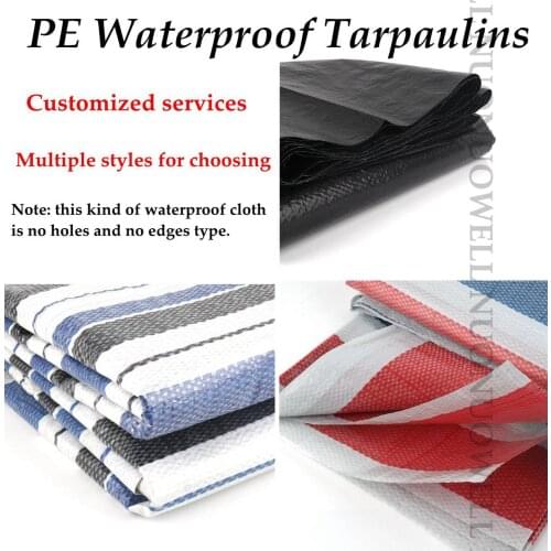 Customize Size 2x5 Colorful PE Tarpaulin Rainproof Cloth No-holes Lightweight Balcony Sunshade Tarp Waterproof Truck Cover