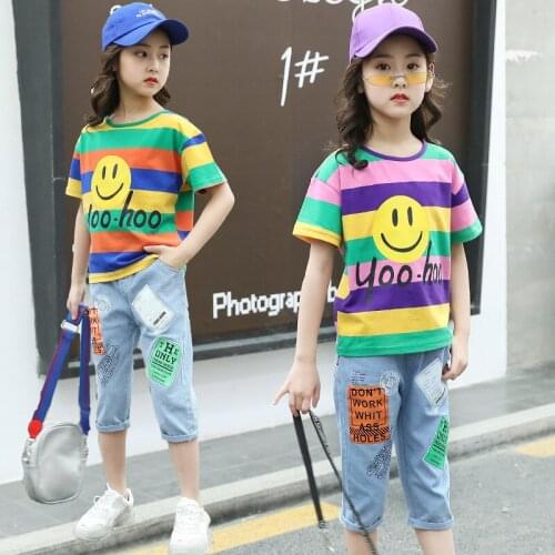 New girls clothing girls suit summer suit 2019 kids girl clothes girls clothing suit two-piece children suit children clothing 7