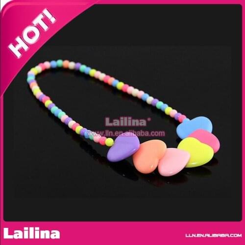 New arrival red&silver acrylic beads&pearl water drop pendant necklace child/girl/kid chunky bubblegum necklace