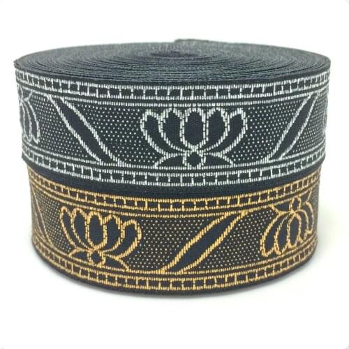 3/4" 20MM 9YARD/LOTS SINGLE FACE FLOWER jacquard embroidered ribbon 100% polyester lotus lace MZZD151130