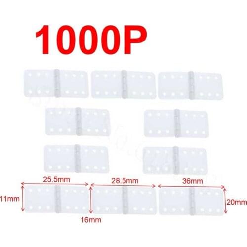Wholesale 1000pcs/Lot Pinned Nylon Hinges 20x36 mm & 16x28.5 & 11x25.5 For RC Airplane Plane Parts Model Replacement