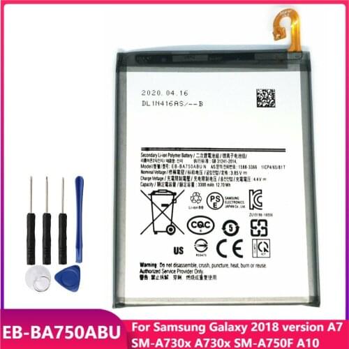 Original Phone Battery EB-BA750ABU For Samsung Galaxy 2018 version A7 SM-A730x A730x SM-A750F A10 Replacement Batteries 3300mAh