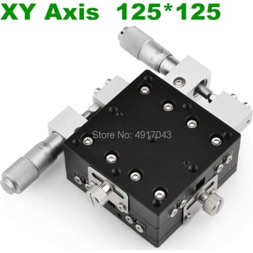 XY Axis 125*125mm Trimming Station Manual Displacement Platform Linear Stage Sliding Table XY125-L LY125-R XY125-CM Cross Rail