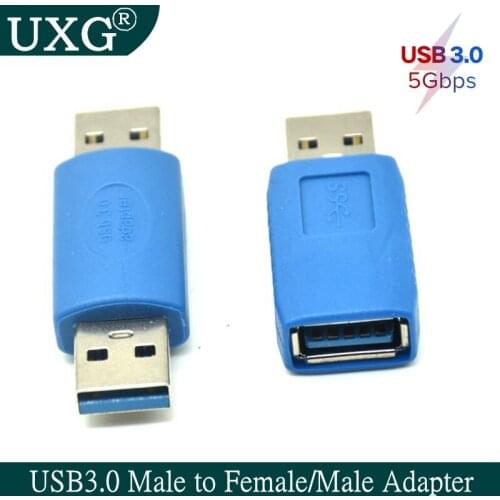 NEW USB 3.0 A Male to A Male & Female Adapter USB3.0 AM to AF Coupler Connector Extender Converter for laptop PC