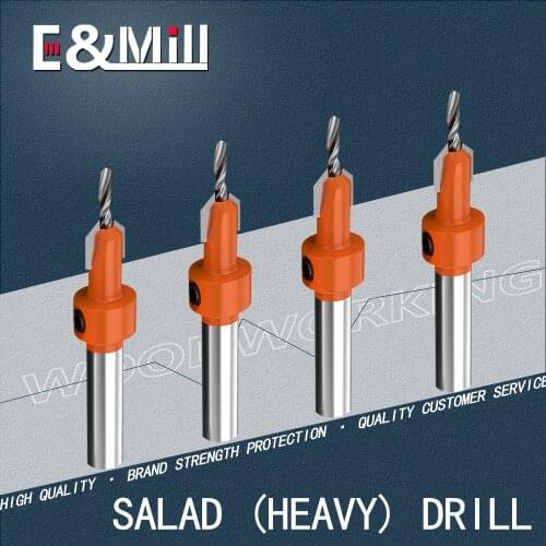 Countersunk bit taper screw mounting bit step drill salad drill screw hole opener woodworking hole opener bit 2.8/3/3.2/3.5/4mm
