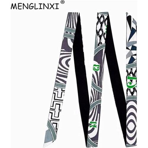 Luxury Brand Scarf Multifunctional 200cm Bag Ribbons Fashion Head Scarves For Ladies Female Belt Skinny Silk Scarf For Women