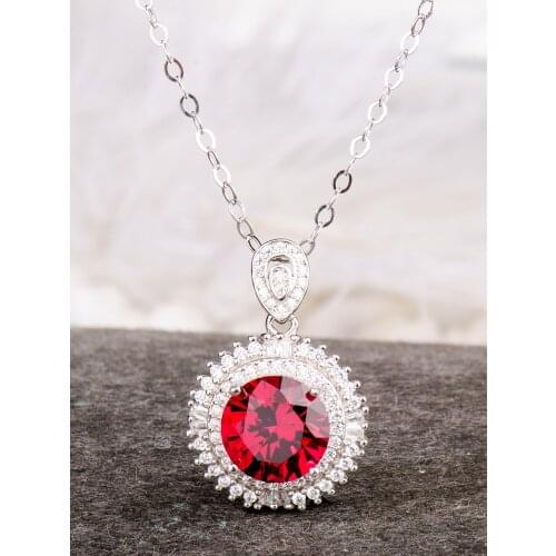 Ruby,Red gem pendants for women,925 sterling silver ,chain around the neck, jewelry 2020 aesthetic, christmas gifts for women