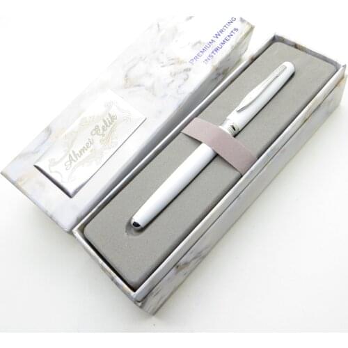 Wings Marble R86 White Chrome Roller Pen | İsme Special Pen | Gift Pen