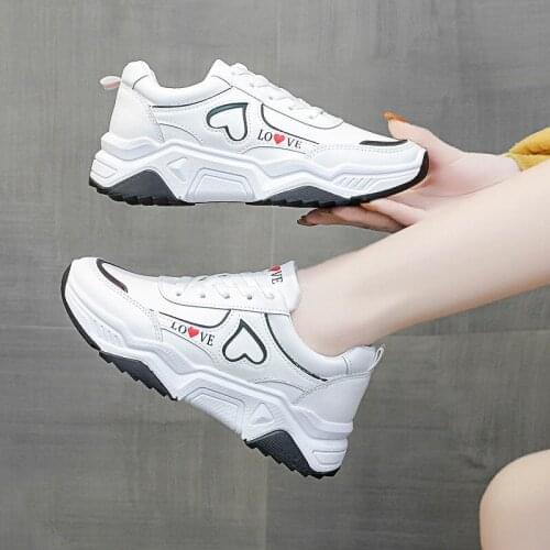 Spring and Autumn New Luxury Shoes Women Designers White Sneakers Women Low-top Leather Thick-soled Casual Sports Shoes Women