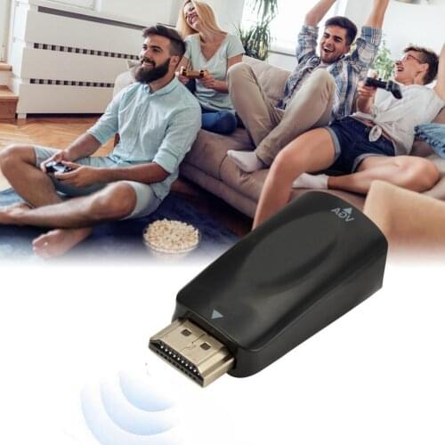 HDMI-compatible to VGA Cable Converter Male to Female Adapter HD 1080P 3.5 mm Jack Audio For PC Laptop Tablet TV Box Projector