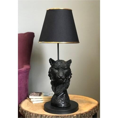 Modern Design Black Tiger Lampshade-gold Detail Hood Lighting Home Inside Desktop Design Floor Lamp Original