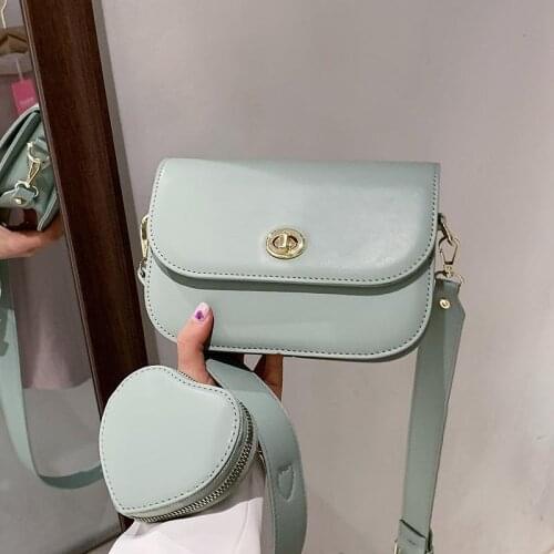 Solid Color Heart-shaped Women Crossbody Bags Brand Designer 2-IN-1 Messenger Handbag Multifunctional ladies Flap Shoulder Bag