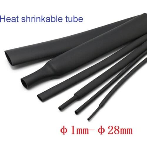 Black φ1-φ28 Heat Shrink Tube Assorted Insulation Shrinkable Tube 2:1 Wire Cable Sleeve Kit