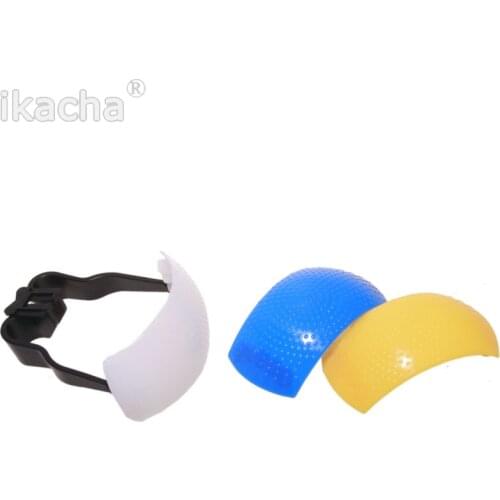 1 Set Blue White Yellow Pop-Up Flash Diffuser Cover for Canon Nikon Sony DSLR SLR Camera 3 Colors