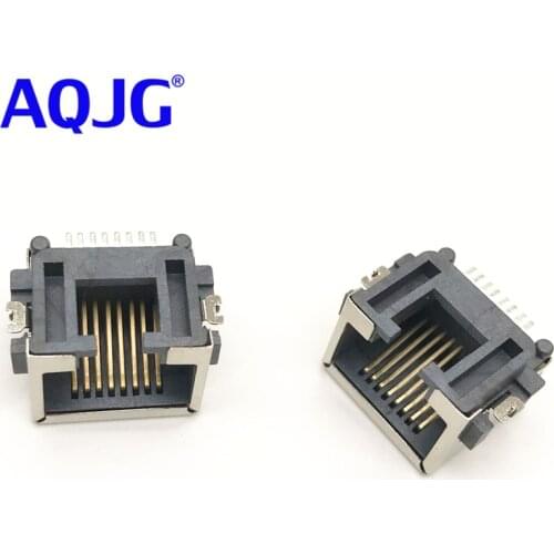 10pcs RJ45 socket SMD female jack black horizontal H= 8.6 RJ45 laptop network jack