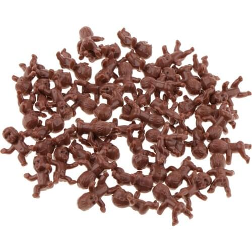100 Pieces Mini Plastic Baby Party Favor Supplies for Baby Shower and Ice Cube Game, 1 Inch (2 Colors)