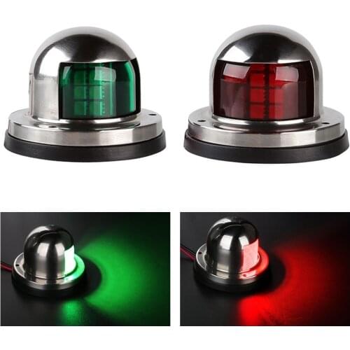 1 Pair Marine Boat Yacht LED Light 12V Stainless Steel Bow Navigation Lights