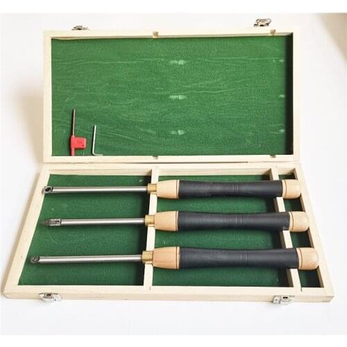 3PCS/SET Wooden Box Packaging Woodworking Turning Tool With Anti-vibration Rubber Sleeve For Rotary Lathe Turning Tools