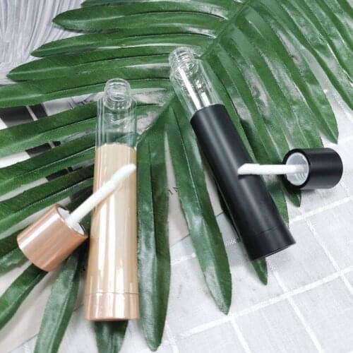 50 pcs/lot 2.5 ML Lip Gloss Lipstick Tubes Black Gold Empty Cosmetic Container Double-end Makeup Lip Gloss Container with Brush